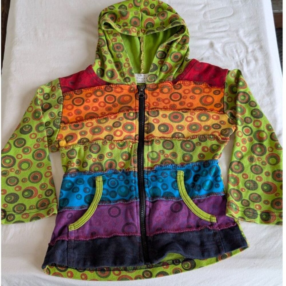 The Collection Royal Kids L Patchwork Circle Print Hoodie Y2K Boho Cotton